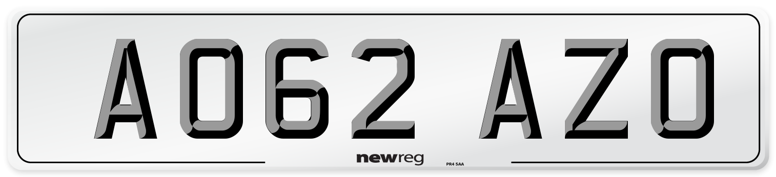 AO62 AZO Number Plate from New Reg